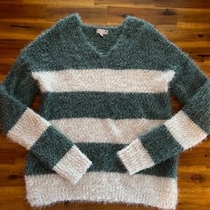 SO Fuzzy striped sweater